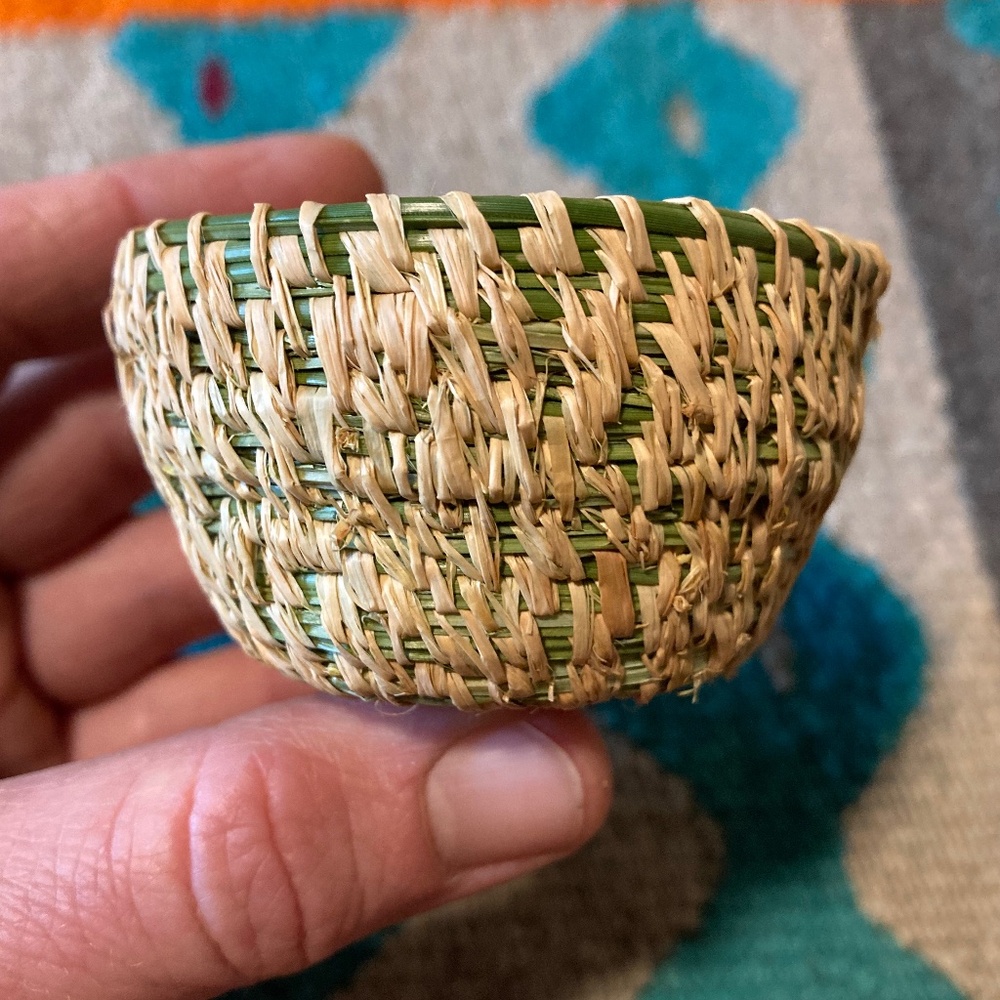 Small Woven Handmade Pine Needle Basket